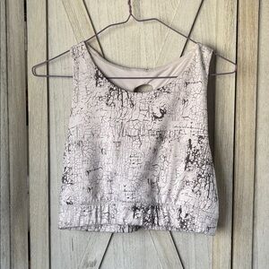 White and Black Graphic Bra Top